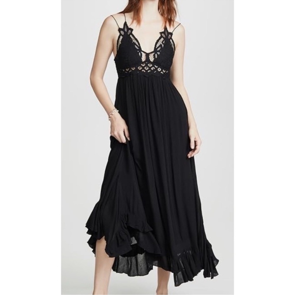 Free People Adella Maxi Slip Dress Plunging V-
Neckline - Picture 2 of 4